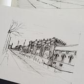 My project for course: Urban Architectural Sketching with Ink Ein Projekt aus dem Bereich Traditionelle Illustration, Skizzenentwurf, Zeichnung, Architektonische Illustration und Illustration mit Tinte von miyu_fiona974 - 03.08.2024