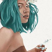 My project for course: Illustrated Portraits with Procreate. Un progetto di Illustrazione tradizionale, Illustrazione vettoriale, Illustrazione digitale e Disegno di ritratti di Brigitte Arellano - 29.07.2024