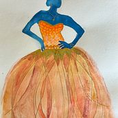 My project for course: ball gown with metallics. Projekt z dziedziny Trad, c, jna ilustracja, Malowanie akwarelą i Ilustracja modowa użytkownika Harkins Carter - 05.08.2024