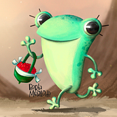 Mi proyecto del curso: Rana . Traditional illustration, Character Design, Drawing, and Digital Illustration project by Berta Merlotte - 08.05.2024