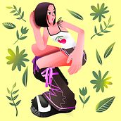 Introducing my friend - #1. Un proyecto de Ilustración digital, Diseño de personajes e Ilustración de moda					 de Alexa K - 31.07.2024
