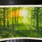 My project for course: Dreamy Watercolor Landscapes: Paint with Light. Un progetto di Pittura e Pittura ad acquerello di Irene Wan - 05.08.2024
