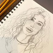 Il mio progetto del corso: Ritratto su blocco da disegno: esplora il volto umano. Un proyecto de Bocetado, Dibujo, Dibujo de Retrato, Dibujo artístico y Sketchbook de Manuela Turano - 06.08.2024