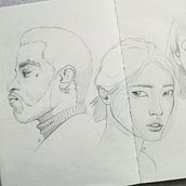 My project for course: Portrait Sketchbooking: Explore the Human Face. Sketching, Drawing, Portrait Drawing, Artistic Drawing, and Sketchbook project by Sara Fernández - 08.07.2024