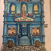 Blues bar. Ilustração tradicional projeto de Juan Luis - 10.08.2024