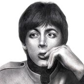 Graphite Portrait of Paul McCartney. Pencil Drawing, Portrait Drawing, Realistic Drawing, Artistic Drawing, and Traditional illustration project by Carla Angelini - 08.12.2024