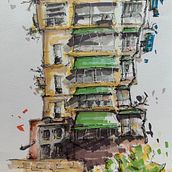 Final project, drawing the town with markers and other stuff. Un progetto di Bozzetti, Disegno, Illustrazione architettonica, Sketchbook e Illustrazione con inchiostro di Williams Aguilera - 13.08.2024