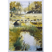 My project for course: Natural Landscapes in Watercolor : Woods. Projekt z dziedziny  Malarstwo, Malowanie akwarelą i  Sztuki piękne użytkownika Surajit Bhattacharjee - 14.08.2024
