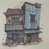 My project for course: Expressive Architectural Sketching with Colored Markers. Un proyecto de Bocetado, Dibujo, Ilustración arquitectónica, Sketchbook e Ilustración con tinta de Emre A - 15.08.2024