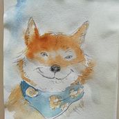 le chien jardinier (croquis). Ilustração tradicional, e Pintura projeto de Nina Bosc - 16.08.2024