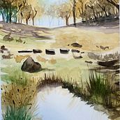 Mi Proyecto del Curso: Paisajes Naturales en Acuarela. Fine Arts, Painting, and Watercolor Painting project by Lidia López León - 08.16.2024