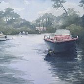 Mon projet du cours : Peinture de paysages marins à l'aquarelle. Pintura, Pintura em aquarela e Ilustração naturalista projeto de Evelyne Drouère - 17.08.2024