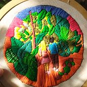 Mi proyecto del curso: Introducción al bordado botánico. Embroider, and Textile Design project by maricelmarchetti - 08.18.2024