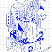 My project for course: Dreamlike Illustration: Draw Your Imagination. Un progetto di Illustrazione tradizionale, Disegno e Illustrazione con inchiostro di Mai Sela - 18.08.2024