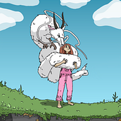 Dragon´s overalls. Un proyecto de Ilustración digital de Helena Román - 19.08.2024