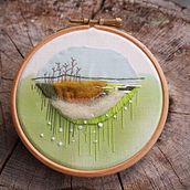 My project for course: Contemporary Landscape Embroidery . Traditional illustration, Embroider, Fiber Arts, and Textile Design project by schkinga83 - 08.20.2024