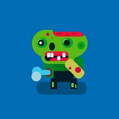 Zombie y Cavernícola-Flat Design-Ilustración digital. Vector Illustration, Digital Illustration, and Animation project by Manuel Narvaez - 08.21.2024