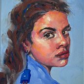 My project for course: Expressive Oil Portraiture: Explore the Alla Prima Technique. Fine Arts, Painting, and Oil Painting project by vali_3 - 08.22.2024