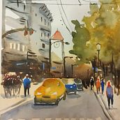 Mój projekt z kursu: Pejzaże miejskie w akwareli. Un proyecto de Bellas Artes, Pintura a la acuarela e Ilustración arquitectónica de magda_1970 - 22.08.2024