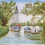 Mi proyecto del curso: Pintura en acuarela de paisajes marinos. Un proyecto de Pintura, Pintura a la acuarela e Ilustración naturalista				 de martacabrera62 - 21.08.2024