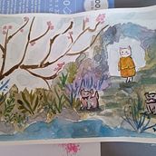 Meu projeto do curso: Ilustração em aquarela com influência japonesa. Traditional illustration, Drawing, and Watercolor Painting project by Flavia Helena Nunes Silva - 08.22.2024