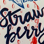 Screenprint - strawberry. Graphic Design project by Yolien De Moor - 08.23.2024