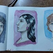 My project for course: Portrait Sketchbooking: Explore the Human Face. Sketching, Drawing, Portrait Drawing, Artistic Drawing, and Sketchbook project by Angela Arduini - 08.25.2024
