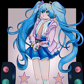 Miku Hatsune 01. Digital Illustration project by Poke Zelda - 02.15.2024