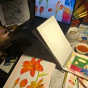 My project for course: Botanical Watercolor: Illustrate the Anatomy of Flowers. Traditional illustration, Fine Arts, Painting, Drawing, Watercolor Painting, and Botanical Illustration project by ODILE HAUTEMULLE - 08.27.2024