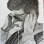 My project for course: Artistic Charcoal Portraiture, Baby Driver . Un projet de Illustration traditionnelle, Beaux Arts, Dessin, Dessin de portrait, Dessin réaliste , et Dessin artistique de rosifg9421 - 28.08.2024