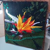 Meu projeto do curso: Tapeçaria com tufting gun, feltragem e bordado . Un progetto di Design di accessori, Artigianato, Ricamo, Interior Design, Interior Design, Fiber Art, Punch needle e Textile Design di v.guidi - 21.08.2024