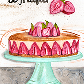 Le fraisier em aquarela. Traditional illustration, Fine Arts, Painting, and Watercolor Painting project by Isabella Brendler - 08.27.2024