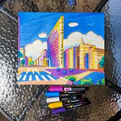 My project for course: Drawing with Acrylic Markers: Capture your Favorite Scene. Sketching, Drawing, Acr, lic Painting, Architectural Illustration, and Sketchbook project by Liene Saulīte - 08.28.2024