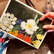 Meu projeto do curso: Ilustração botânica de pinturas acrílicas florais. Fine Arts, Painting, Acr, lic Painting, and Botanical Illustration project by patriciaarib - 08.30.2024