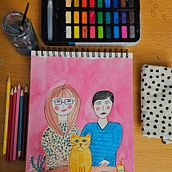 My project for course: Playful Illustration with Watercolor & Colored Pencils . % fran_rap tarafından hazırlanan Geleneksel illüstras, on, Tablo, Sulubo, a Resim, Portre Çizimi, Ve Renkli Kalem Çizimi projesi - 09.01.2024