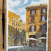 My project for course: Modern Techniques for Watercolor Cityscapes by Henrik Lemée. Painting, and Watercolor Painting project by Henrik Lemee - 08.31.2024