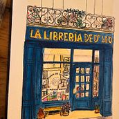 Librería Doña Leo— Frutería La Huerta Aranjuez . Lukisan, Menggambar, Lukisan Cat Air & Ilustrasi Arsitektur proyek oleh Mónica García González - 09.02.2024