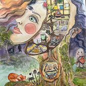My project for course: Surreal Illustration with Watercolor and Ink. Drawing, Fine Arts, Traditional illustration, Painting, and Watercolor Painting project by Amy Cline - 07.04.2024