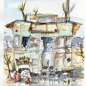 Mein Abschlussprojekt für den Kurs: Aquarellsketching: Drück deine Ideen aus Ein Projekt aus dem Bereich Skizzenentwurf, Kreativität, Zeichnung, Traditionelle Illustration, Aquarellmalerei und Sketchbook von Andrea Acker - 03.09.2024