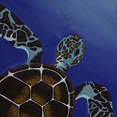 Tortuga. Painting, Acr, and lic Painting project by Ana Maria Orduz - 08.02.2024