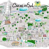 Meu projeto do curso: Criação de mapas ilustrados: transmita a essência da cidade. Un progetto di Disegno, Illustrazione tradizionale, Illustrazione digitale, Infografica e Pittura digitale di Vera Elenita Medeiros - 04.09.2024