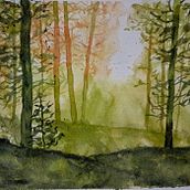 Mi proyecto del curso: Paisajes de ensueño con acuarela: plasma la luz. Painting, and Watercolor Painting project by Claudia Barrera - 09.05.2024