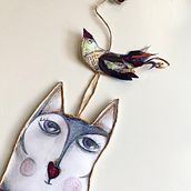 Katze mit vogel. Un proyecto de Collage de karinhoffmeister - 05.09.2024