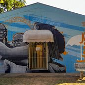 Pintura Mural no Centro de Referência em Assistência Social na Zona Norte de Mogi Guaçu - SP. Acr, lic Painting, Painting, Realistic Drawing, and Portrait Drawing project by H C - 09.09.2024