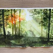 Mi proyecto del curso: Paisajes de ensueño con acuarela: plasma la luz. Painting, and Watercolor Painting project by rosa_pb21 - 09.09.2024