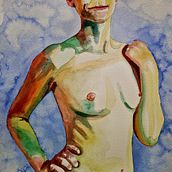 Mi proyecto del curso: Figura humana en acuarela. Fine Arts, Figure Drawing, Realistic Drawing, Traditional illustration, Painting, and Watercolor Painting project by Jordi Baucells - 08.03.2024