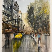 Mein Abschlussprojekt für den Kurs: Stadtlandschaften in Aquarell Ein Projekt aus dem Bereich Aquarellmalerei, Bildende Künste und Architektonische Illustration von Andrea Acker - 09.09.2024