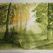 Mein Abschlussprojekt für den Kurs: Verträumte Aquarell-Landschaften: Halte Licht fest. Painting, and Watercolor Painting project by eloinah - 09.10.2024
