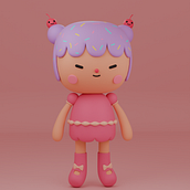 Meu projeto do curso: Criação de personagens Kawaii em 3D com Blender. 3D Modeling, Character Design, Digital Illustration, Traditional illustration, and Manga project by contatowendel07 - 08.09.2024