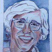 Mon projet du cours : Portrait artistique à l’aquarelle. Artes plásticas, Desenho de retrato, Pintura, e Pintura em aquarela projeto de Dominique Rombaut - 12.09.2024